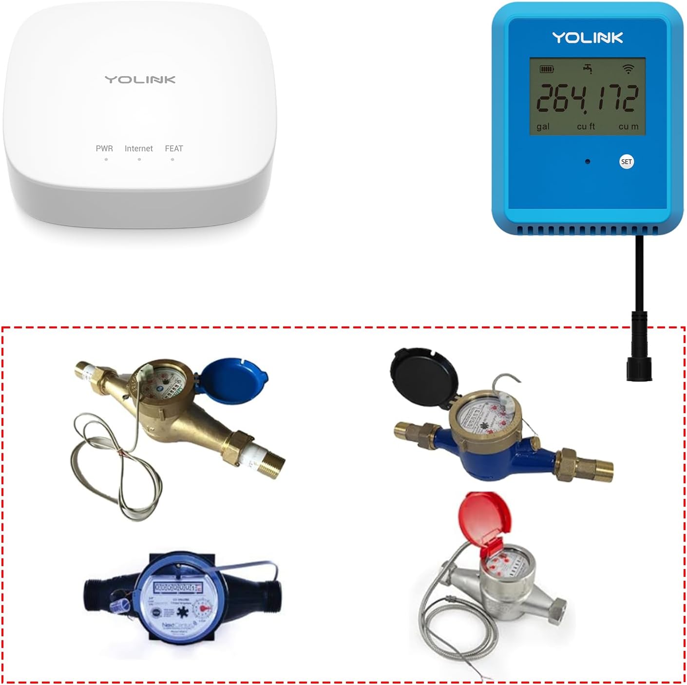 YoLink FlowSmart Water Meter, No Water Meter Included, Smart Water Usage Monitor and Water Leak Detection