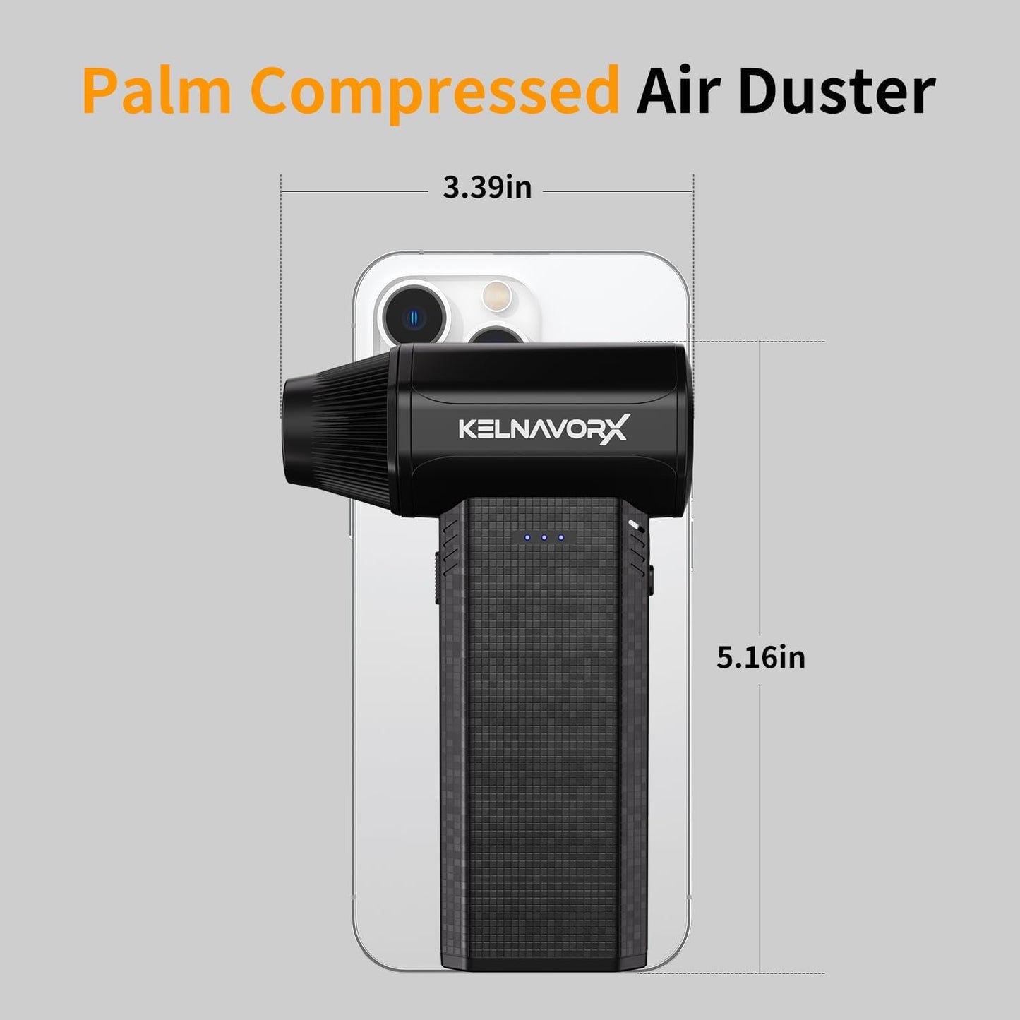 Compressed Air Duster, 110000RPM Electric Air Duster, 3-Gear Mini Blower with Fast Type-C Charging, Turbo Fan Dust Blower for Computer, Keyboard, PC, Car, Home and Electronics