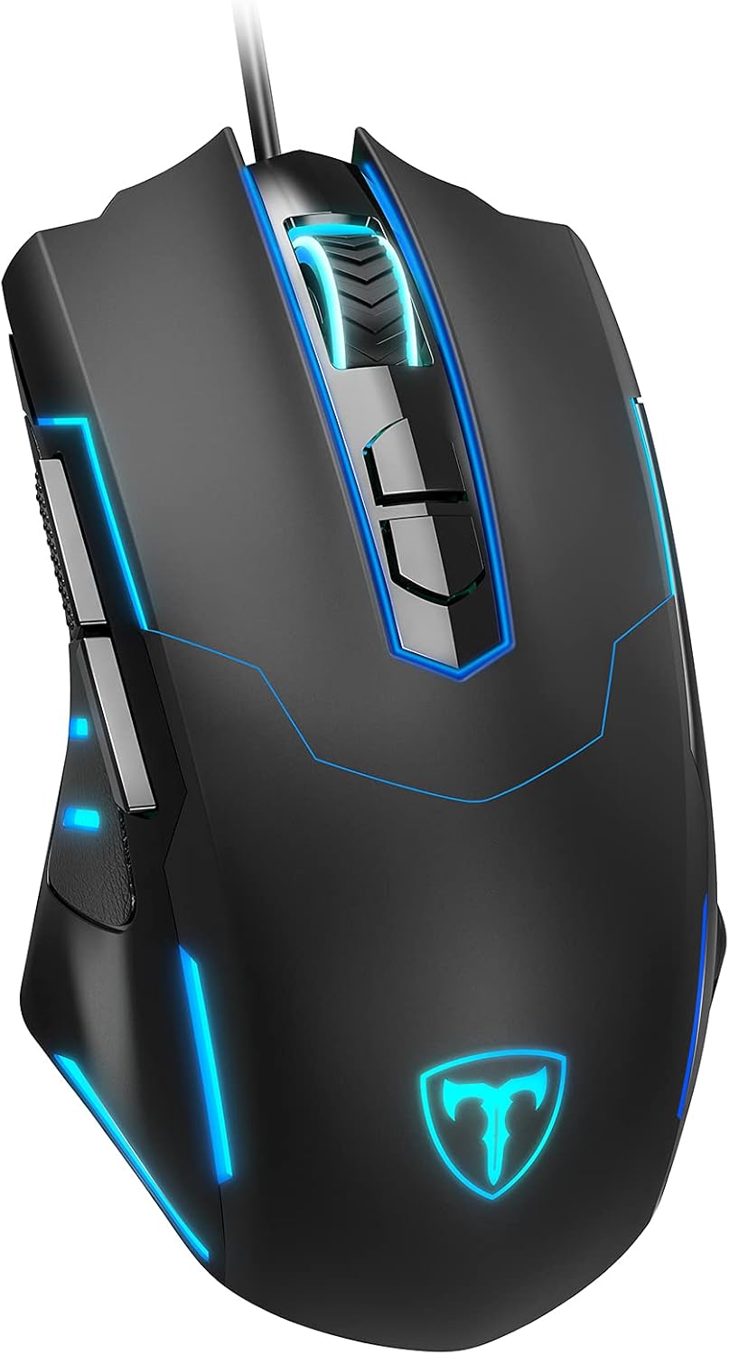 Wired Gaming Mouse, Ergonomic Mice, 7 Buttons 7200DPI for Laptop PC Gamers | Adjustable 7200 DPI, colorful RGB LED lighting, durable wired connection, great for gaming, daily work and office computer