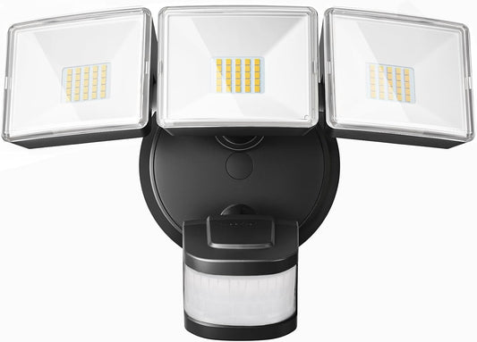 OREiN 4500LM Motion Sensor Outdoor Flood Light for Home Security, Bright Without Glare, 180° Wide Angle 50FT Range, 3 Modes Dusk to Dawn LED Light for Garage Yard Driveway (Hardwired)