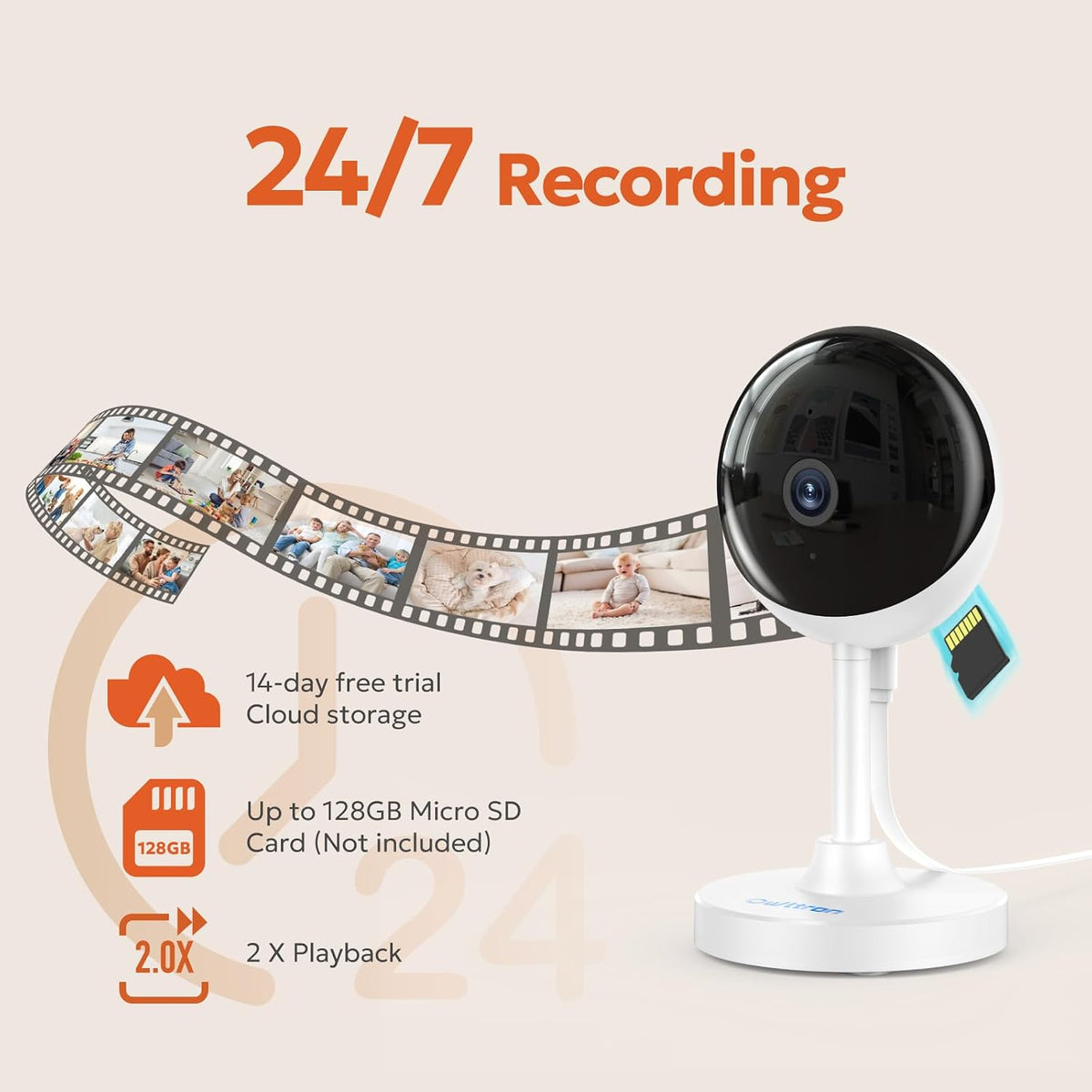owltron Indoor Security Camera, 2K 3MP Cameras for Home Security