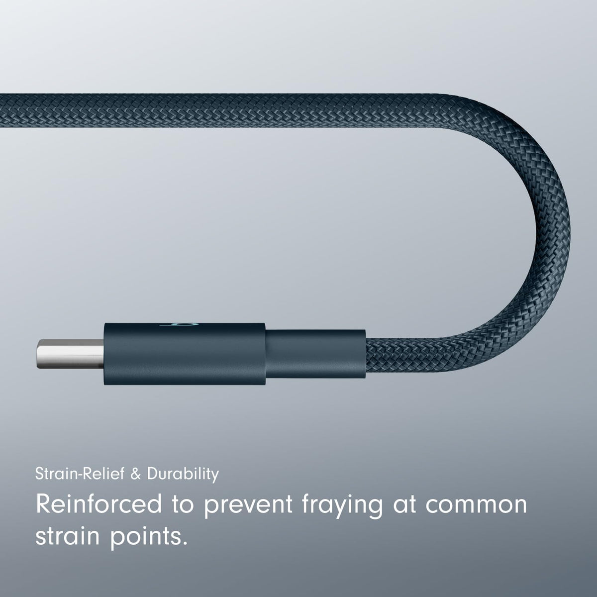 Beats USB-C to USB-C Woven Cable Fast Charging Durable/Tangle-Free Compatible Charger for Apple & Android Devices (1.5 m, 5 ft) - Nitro Navy