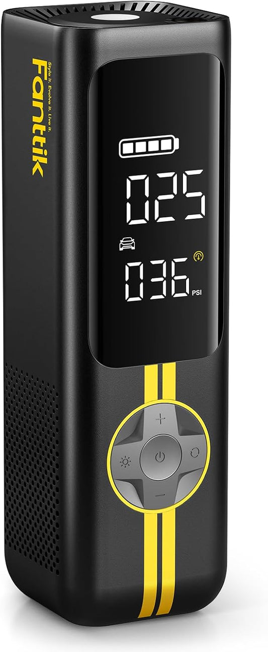 Fanttik X8 APEX Tire Inflator Portable Air Compressor, 1 Min Fast Inflation | 150PSI Cordless Tire Inflator with LED Dual Screen, Handed Inflator for MPV, Car, Bike, Motorcycle, Up to 26.3″ Tires