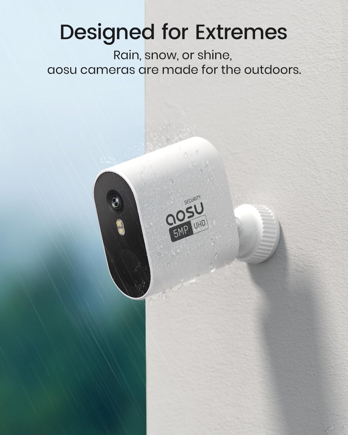 aosu 3K/5MP Solar Security Cameras Wireless Outdoor System, 2-Cam-Kit