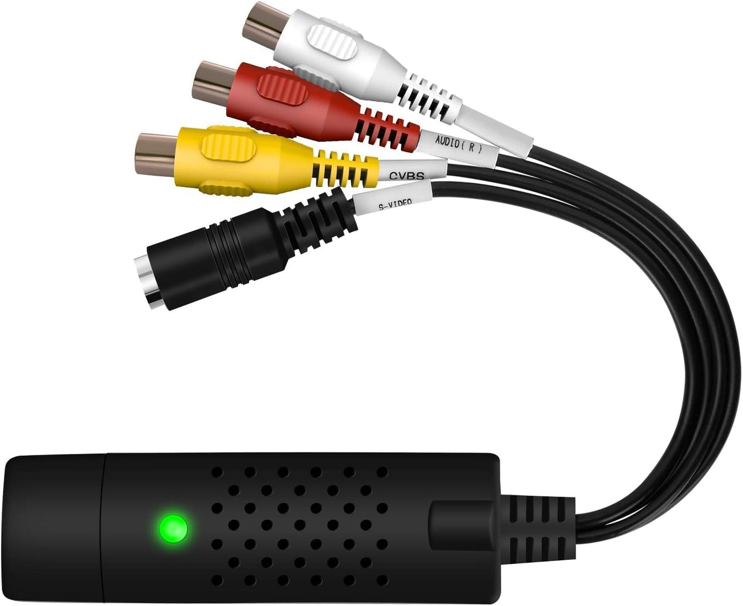 Video Capture Card, USB Video Capture Device,RCA to USB Audio Video Converter,VHS Mini DV VCR Hi8 DVD to Digital Converter for PC TV Tape Player Camcorder,Support PAL/NTSC,MAC Windows Vista Compatible