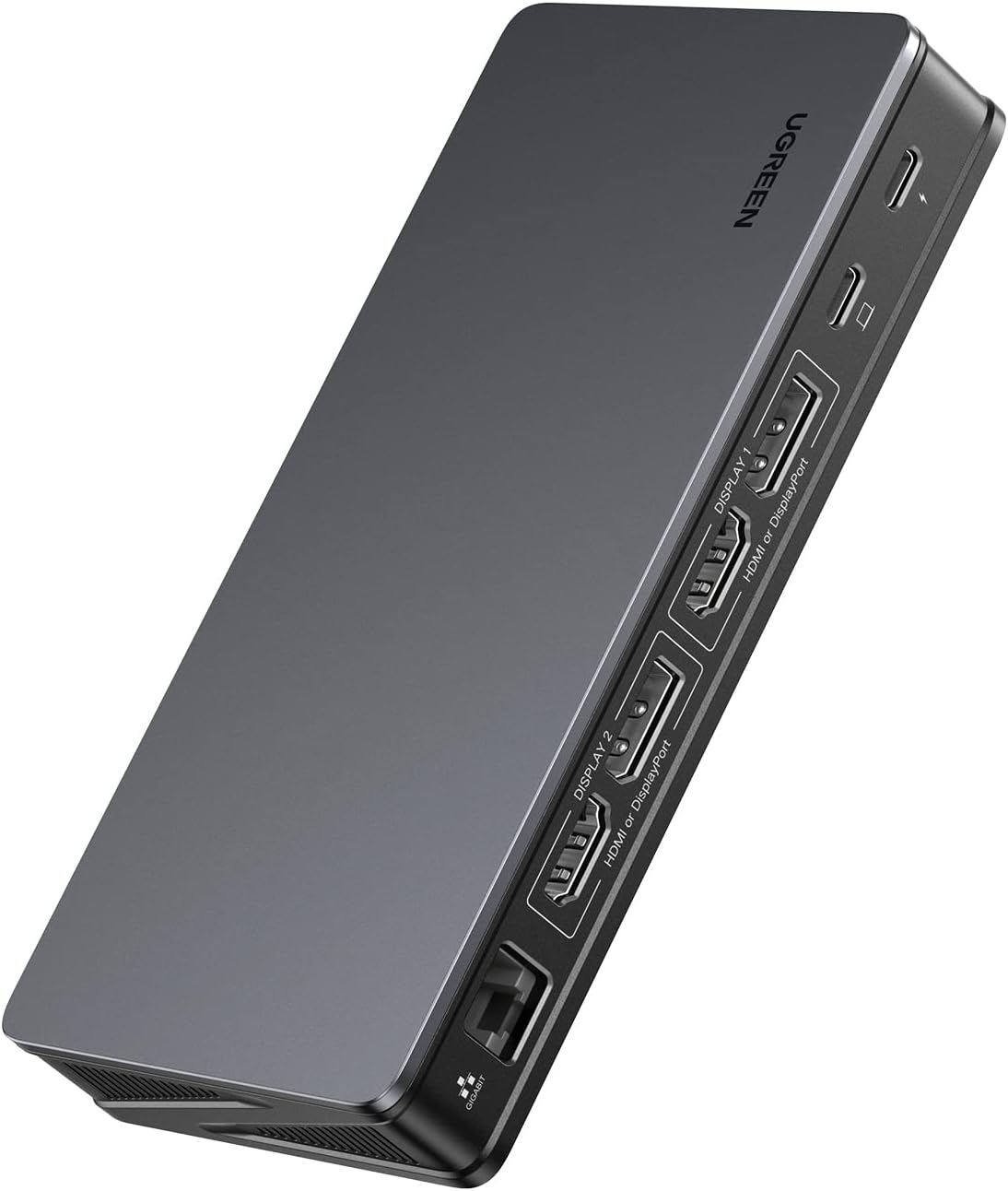 UGREEN USB C DisplayLink Docking Station, Dual 4K@60Hz, Driver Required | 9-in-1 Dual Monitor Dock for MacBook and Windows with 2xHDMI, 2xDP, 10Gbps USB-C and USB-A, 100W PD, Gigabit Ethernet