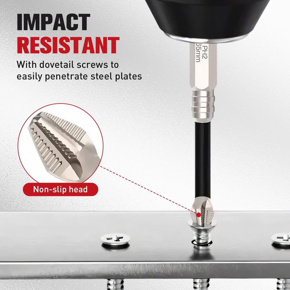 9PCS High Magnetic Screwdriver Drill Bit Set, Premium Universal Strong Magnetic Durability Screwdriver Drill Bit Set,Anti Slip Anti-Shock Impact Driver Bit Set for Home DIY Profession