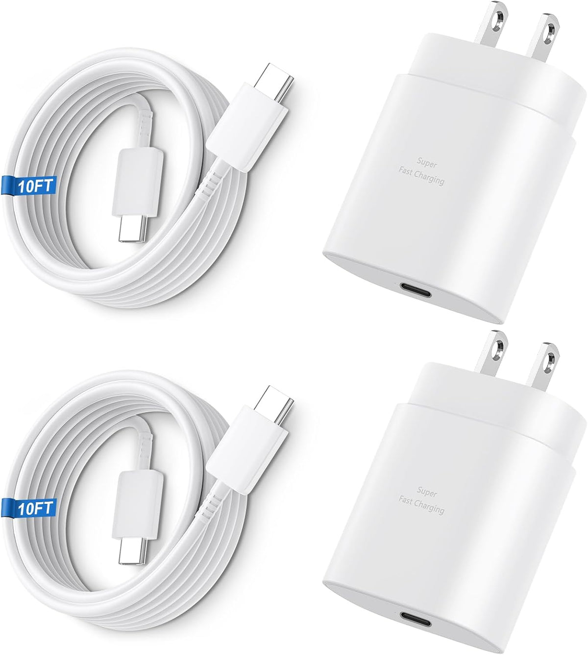 Super Fast Charger Type C, 25W USB C Wall Charger Fast Charging 10FT Cable
