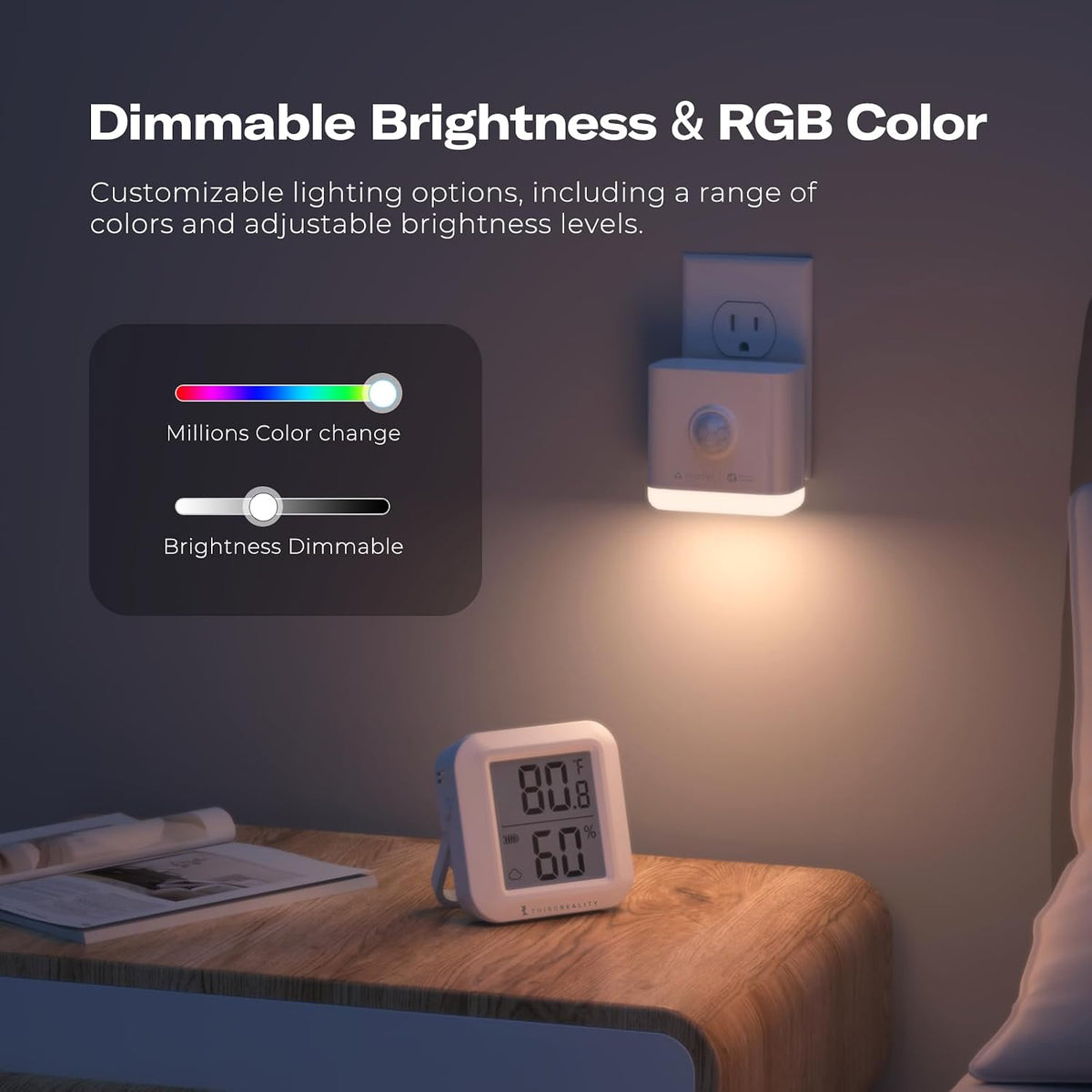 THIRDREALITY Smart Night Light-T,Support Matter Over Thread,3-in-1 RGB Color Night Light with Motion & Illumination Sensor,Local Control,Work with Home Assistant,Apple Home,Alexa,Google Home&Homey