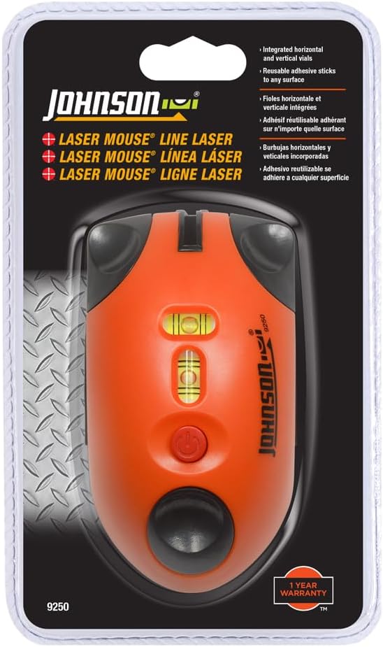 Johnson Level & Tool 9250 Laser Mouse, 30' Interior Range, Orange, 1 Laser Mouse