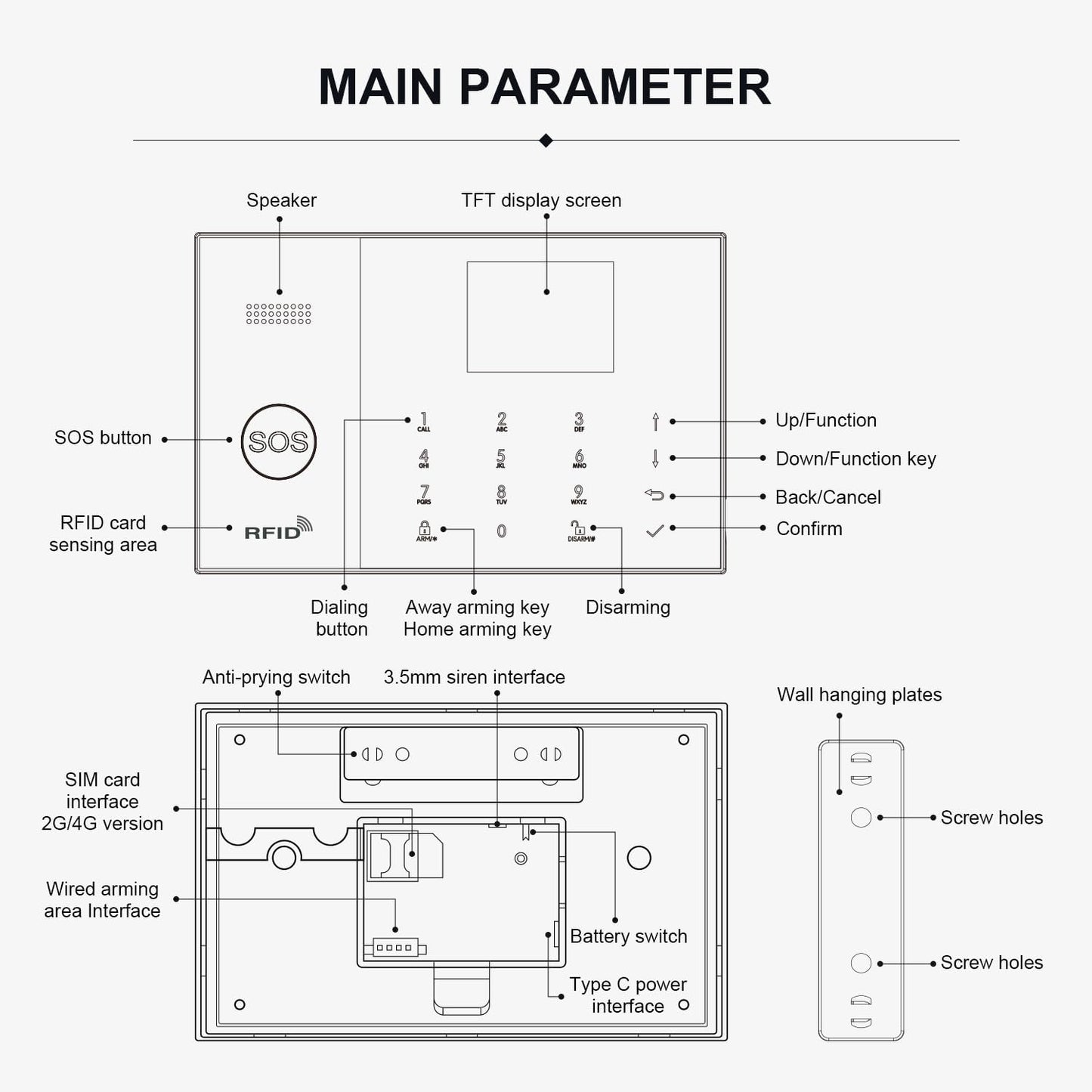 PGST WiFi Alarm System for Home Security,DIY Door Alarm Sensors,Tuya App Remote Control,Compatible with Alexa&Google for Villa,Apartment,Cabage,No Contract Fee