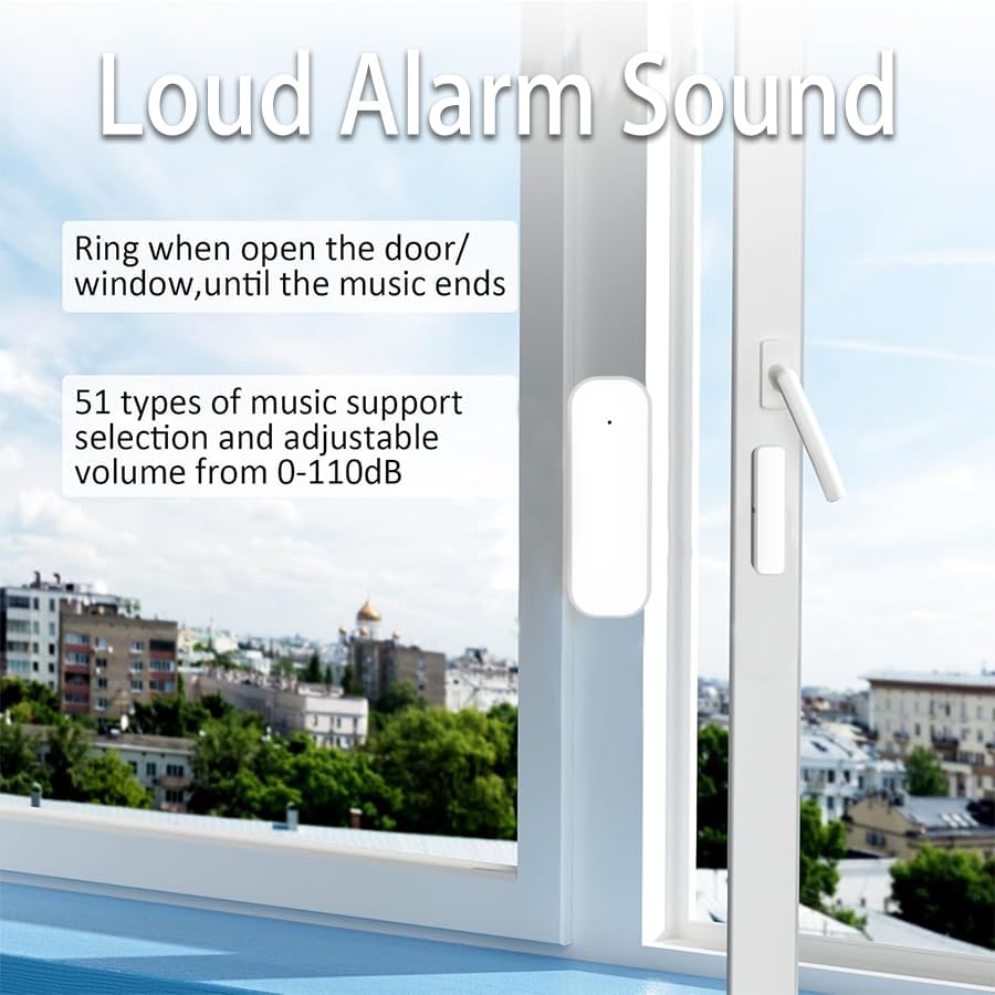 Loopo Tuya-Compatible Zigbee Door Window Sensor, Smart Contact Sensor with App Alerts, Compatible with Alexa & Google Assistant via Smart Life App, Zigbee Hub Required, AA Battery Powered, 1 Pack