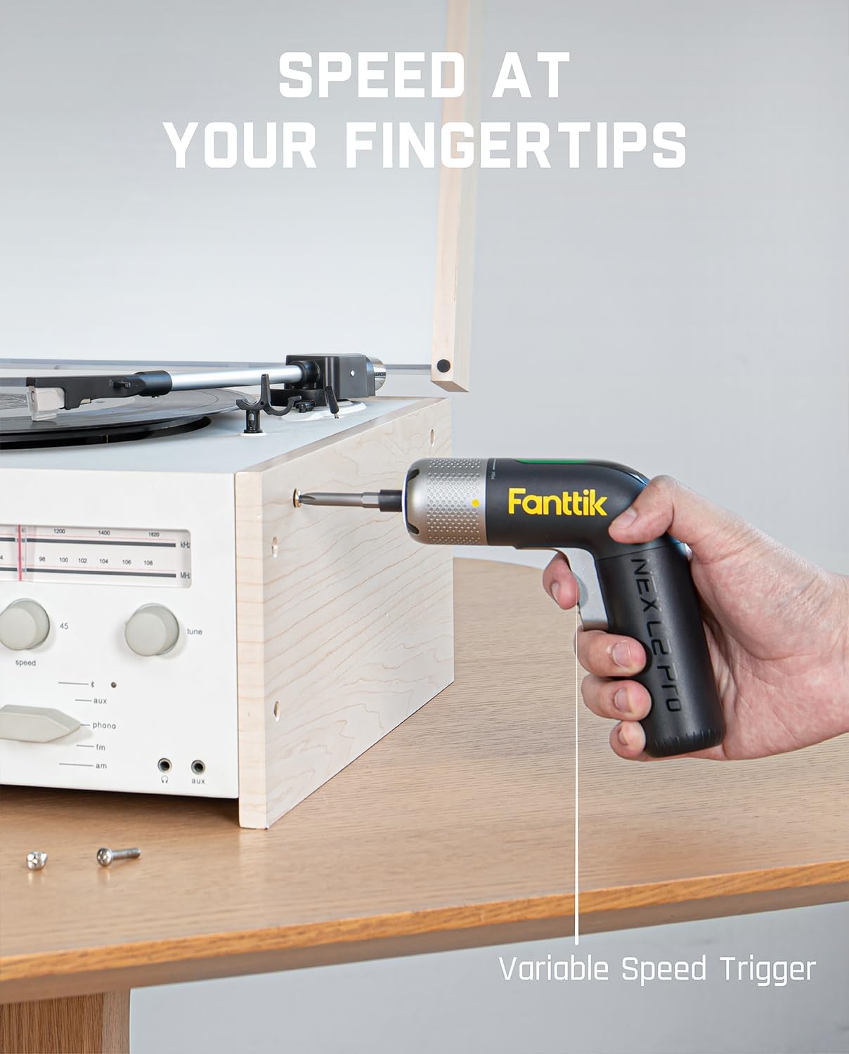 Fanttik L2 Pro Electric Screwdriver set, Cordless Screwdriver | 20 Bits, Max 6N·m Torque, Digital Screen, Variable Speed, 2000mAh Rechargeable Battery, Tech Tool for DIY Enthusiasts