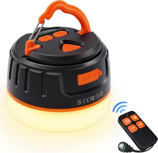 Sinvitron LED Camping Lantern Rechargeable with Remote Control - 1000LM 150H Runtime Tent Light, 5200mAh Water-Resistant Emergency Light for Hurricane Power Outages, Hiking Home