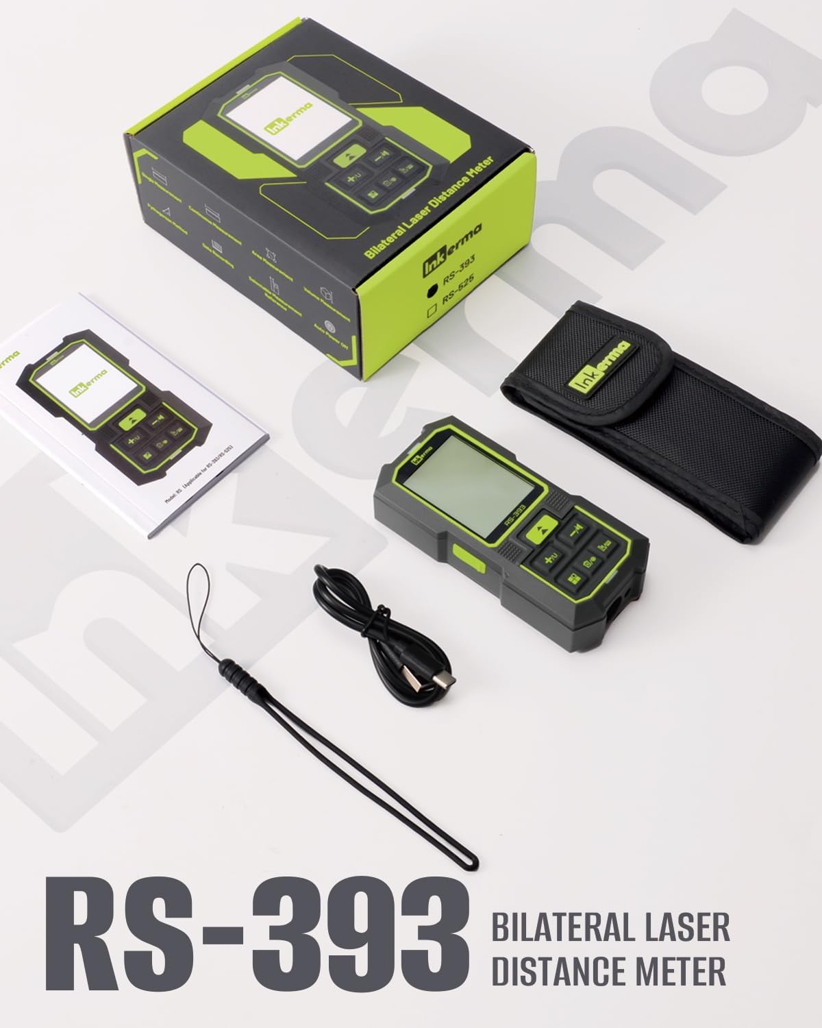 Dual Laser Measurement Tool, 393Ft/120M Bilateral Laser Distance Meter, Rechargeable Laser Measure with Ft/in/M Multiple Units, Angle Sensor, Pythagorean Mode, Area and Volume