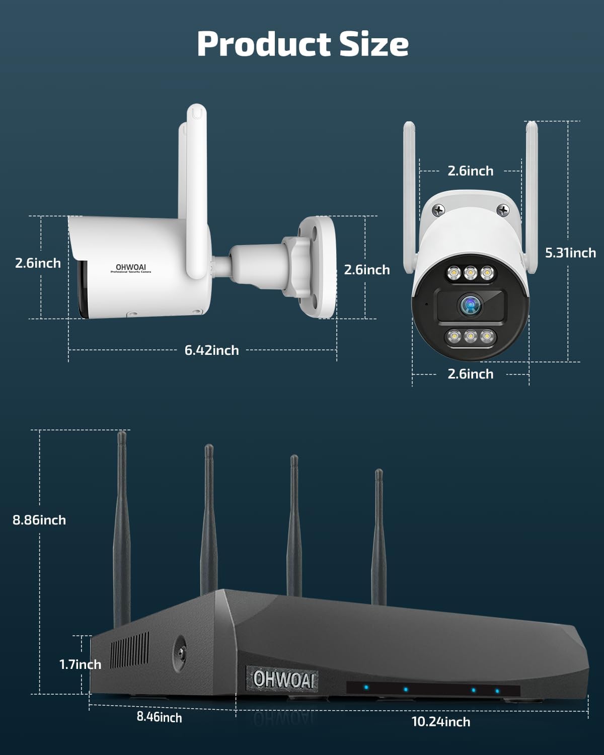 Wireless Security Camera System Outdoor, WiFi Video Surveillance Systems