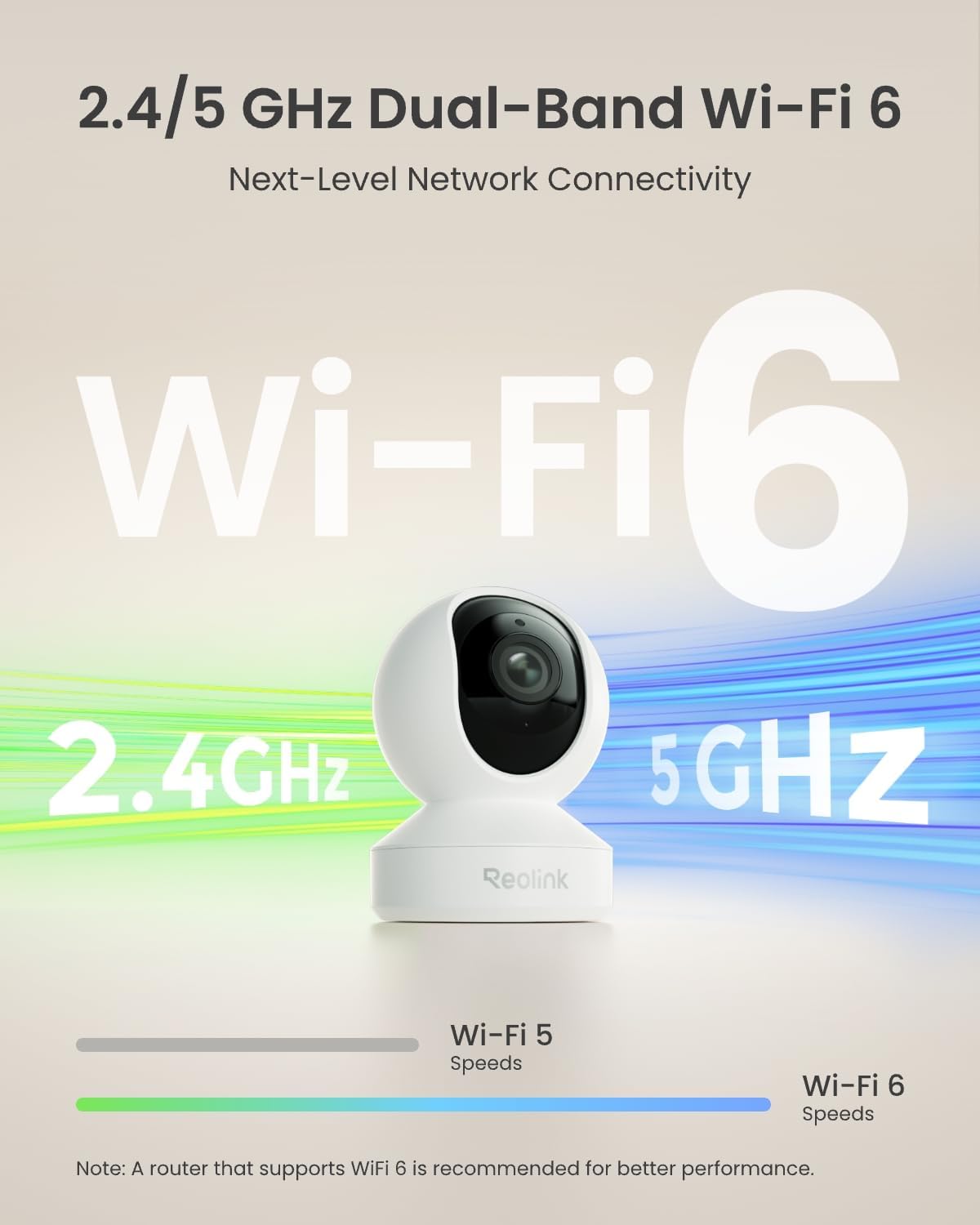 REOLINK 4K Indoor Camera, 3X Optical Zoom, Dual-Band WiFi 6, E1 Zoom | Pan Tilt with Auto Tracking, Person/Pet Detection, Cry Detection, Privacy Mode, Bluetooth Setup, Two-Way Audio