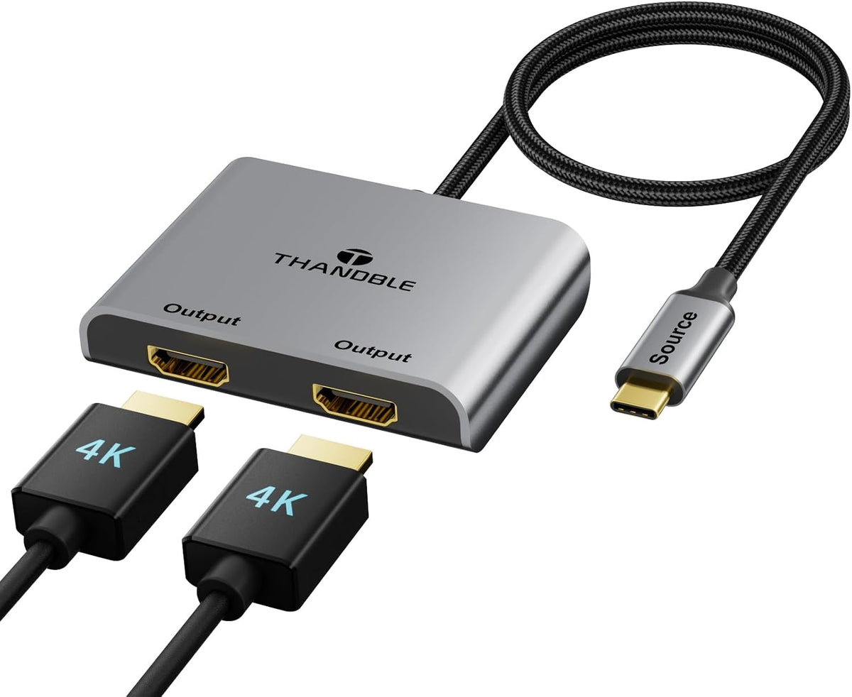 USB C to 3 HDMI Adapter with PD 100W, 4K60Hz HDMI Splitter Extended Display
