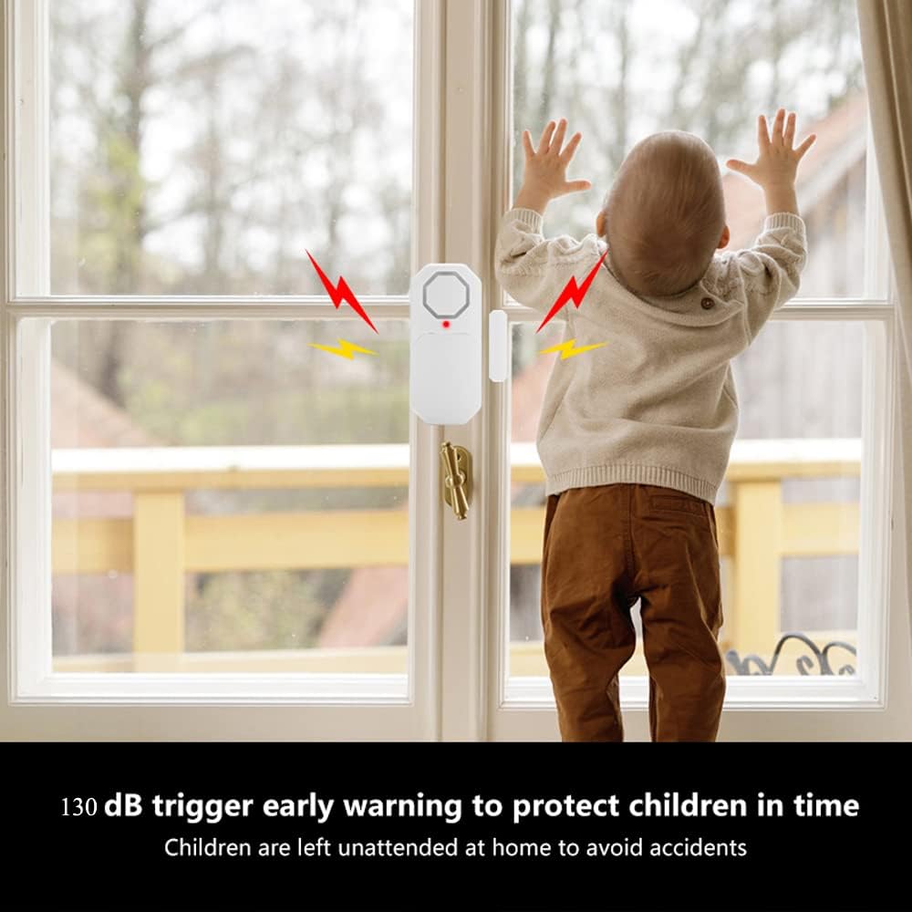 Door Window Alarm When Opened for Home Security with Remote, Wireless Door Sensor Alarm for Kids Safety with Adjustable Volume ( 6Pcs Sensor +2Remote)