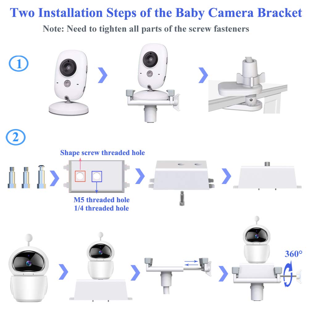 Baby Monitor Mount Holder Compatible with Momcozy,Nanit Pro & Flex Stand, Hellobaby,Blemil,Comfyer BM01,Infant Optics,ANMEATE SM935E,Vava,Motorola