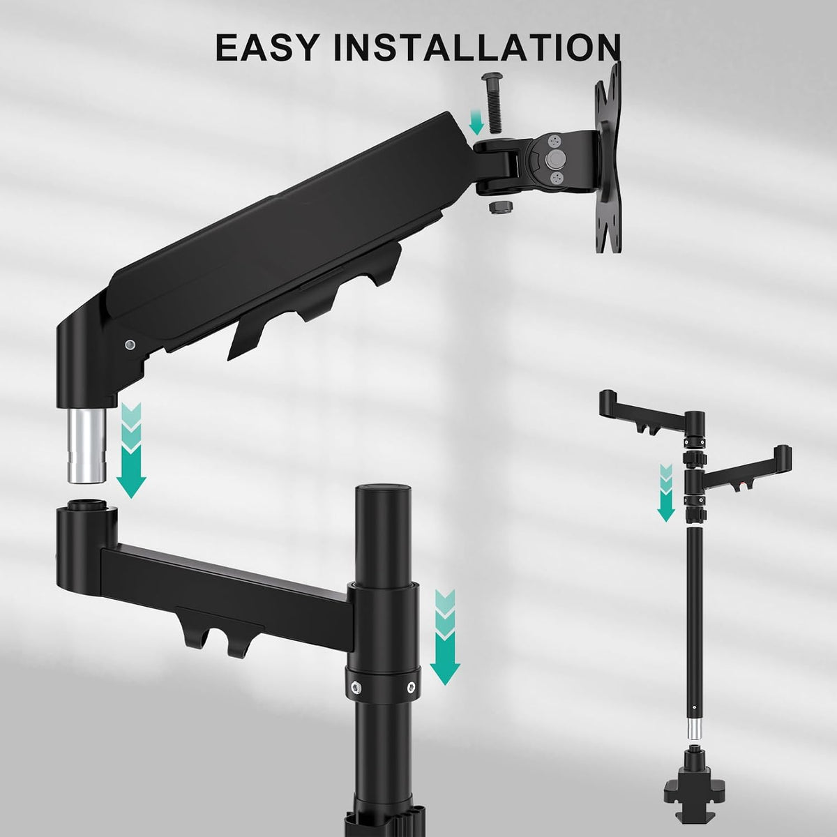 WALI Vertical Dual Monitor Mount for 17-49 inch Curved Screens, up to 33lbs