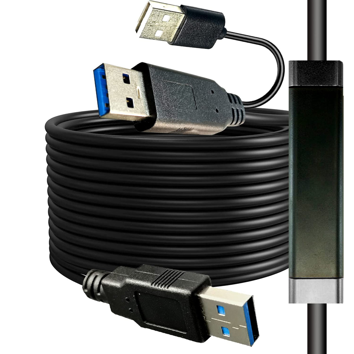 YOTETION Long USB3.0 A to A 80FT Cable,USB3.0 A Wire Rod to USB A 3.0 Cable Male to Male Data Compatible with Hard Drive, Camera, DVD Player, TV, Flash Light, Hub, Monitor, Speaker, and More