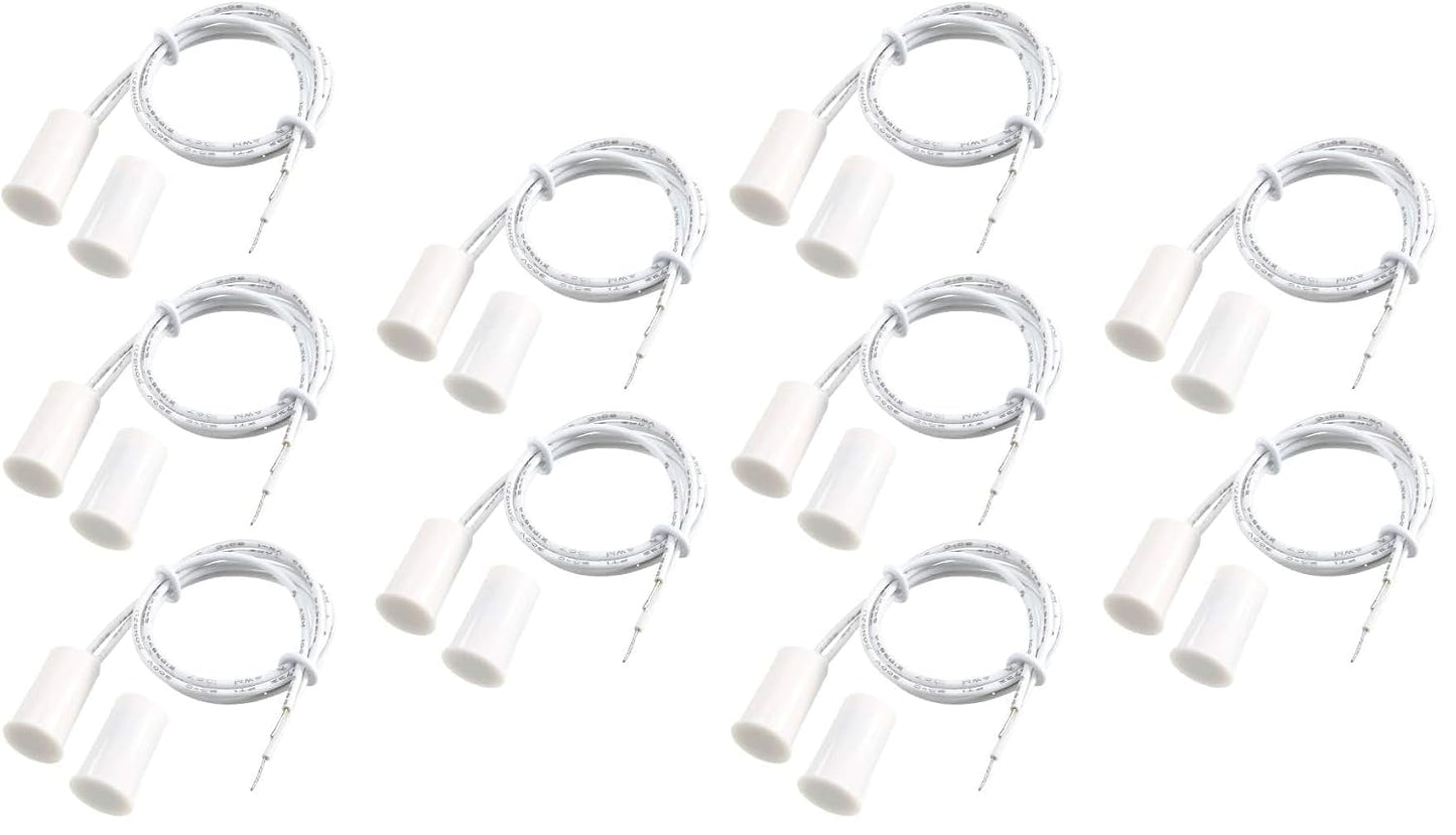 Magnetic Reed Switch RC-33 NC Recessed Wired Window Door Contact Sensor for Home Security and Burglar Alarm Systems 10 Pcs