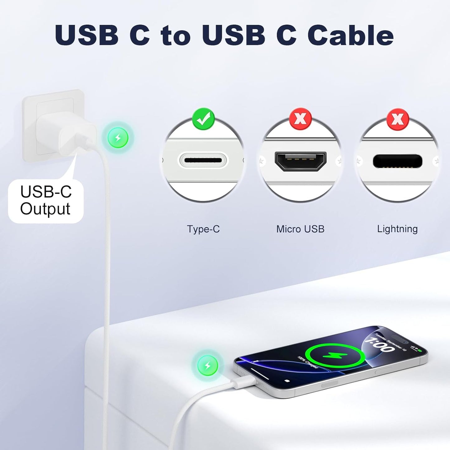 Quickeep USB C to USB C Cable 3FT 2 Pack, Nylon 60W iPhone 17 Charger Cord | Braided USBC to USBC Cable, Type C Charger Fast Charging for iPhone 17 16 15 Pro Plus Pro Max/iPad Pro/Air