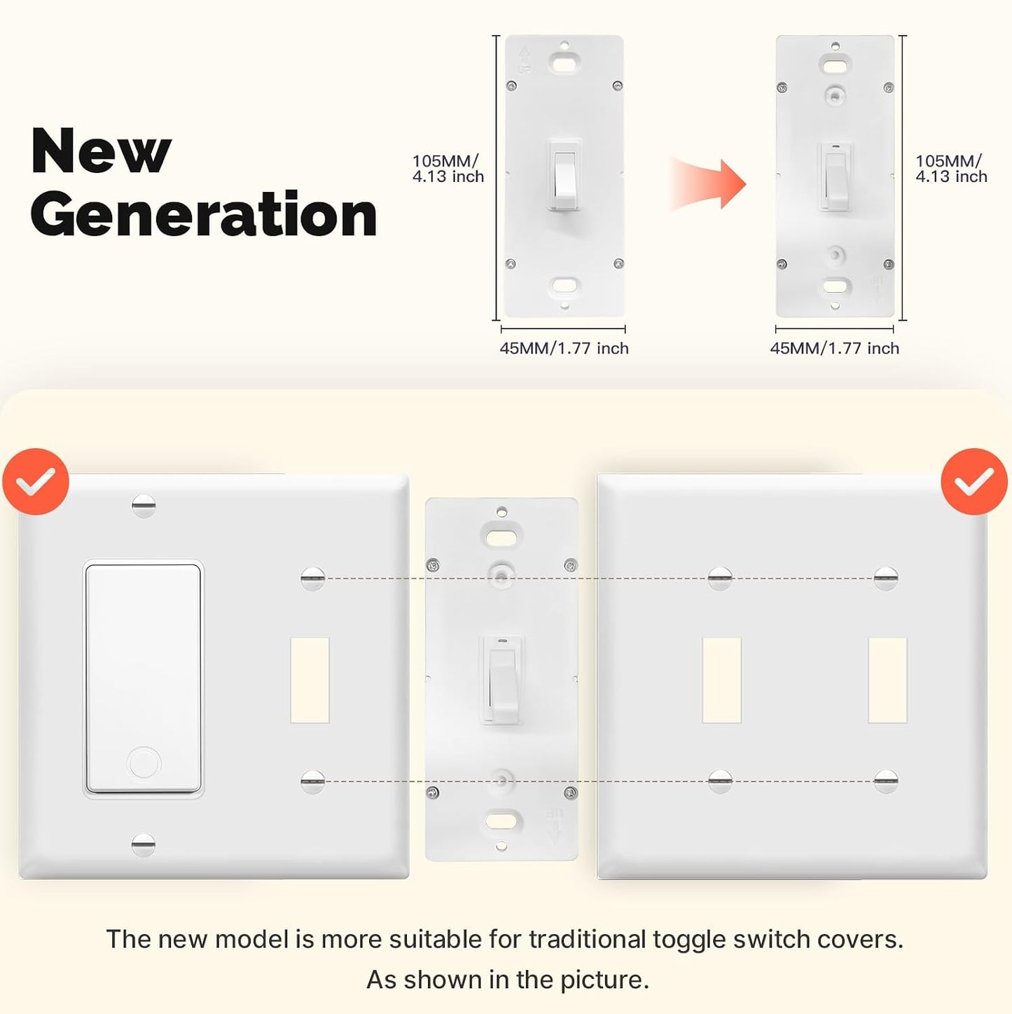 MOES Smart Toggle Switch, Single Pole & 3-Way, WiFi, Neutral Wire Required | Hands-Free Voice Control Via Alexa and Google