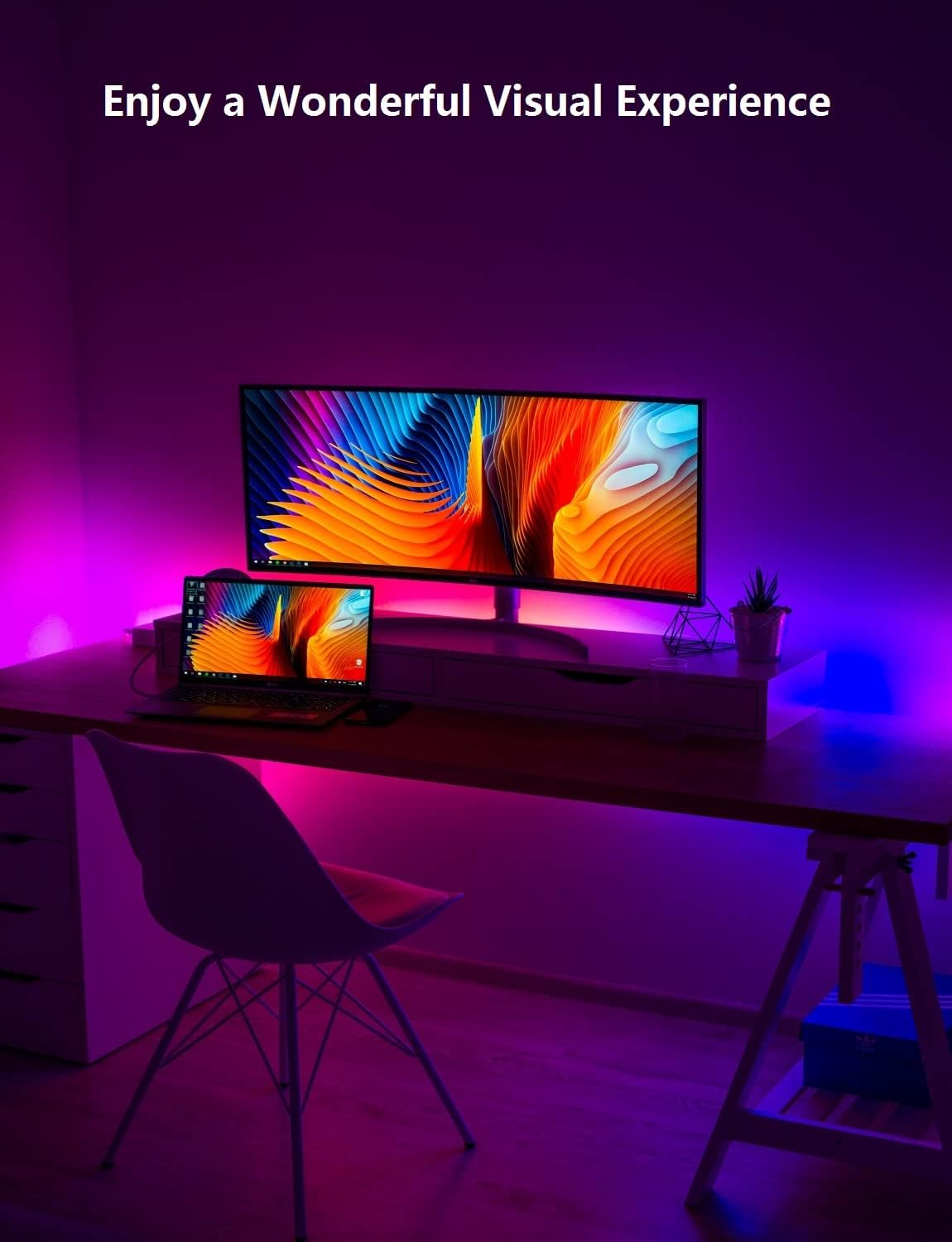 DAYBETTER Smart RGB Led Strip Lights, 200ft Led Lights for Bedroom with App Control, Multicolor Changing Led Light Strips Apply for Home Decor, Living Room, Kitchen, Home Party Decoration