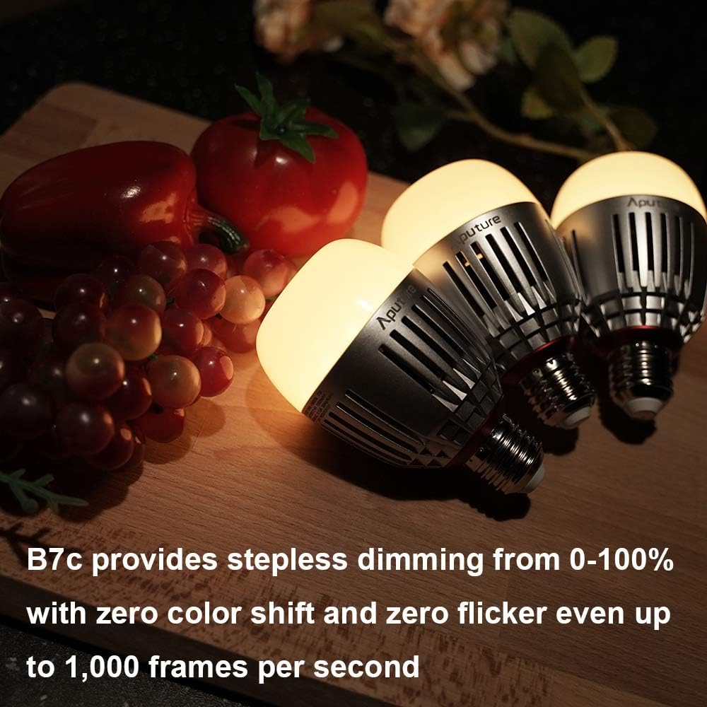 Aputure Accent B7C Smart Led Light Bulbs 7W RGBWW,App Control Video Light