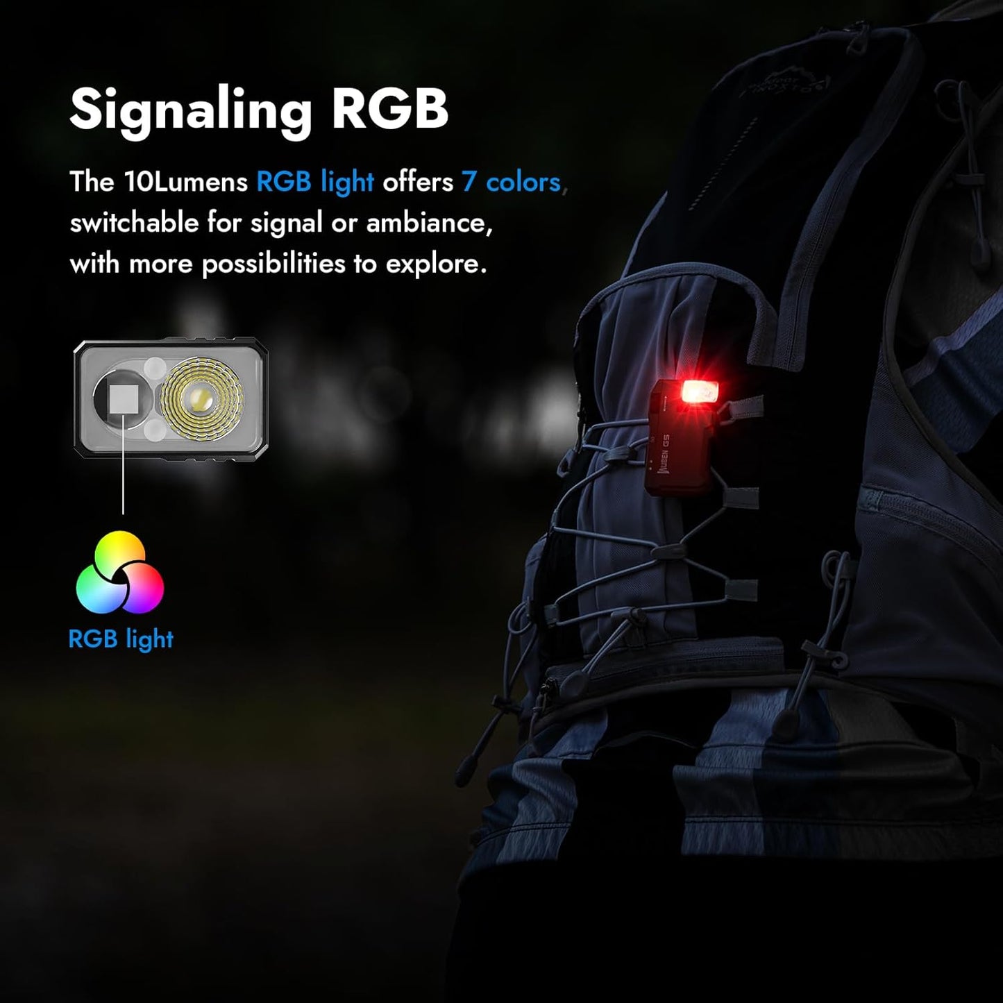 WUBEN G5 Rechargeable EDC Flashlight, Mini Flat Bright Pocket Flashlight | 400 Lumens Dual Light Source LED Flashlight with RGB, Powerful Magnetic Small Keychain Light for Home, Camping, Emergencies