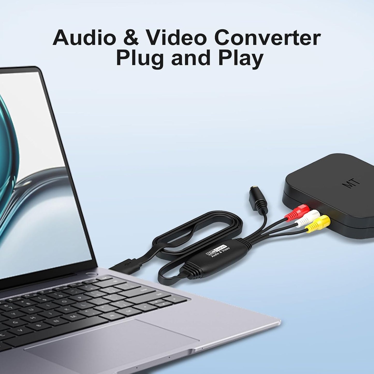 VHS to Digital Converter 1080P,USB Video Capture Card Device,RCA to USB,Video Converter for VHS VCR Hi8 Mini DV to Digital,for Tape Player Camcorder PC TV DVD Mac OS Windows