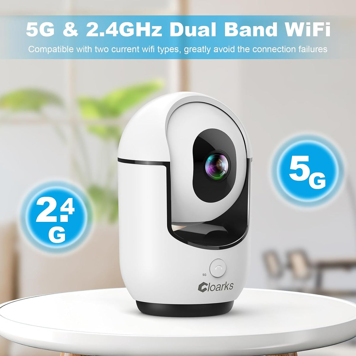 Cloarks 2K Pan/Tilt Security Camera, WiFi Indoor Cameras for Home Security with AI Motion Detection, Pet/Dog/Baby Camera with Phone App, 2-Way Audio, 24/7, Siren, TF/Cloud Storage, 4 Pack