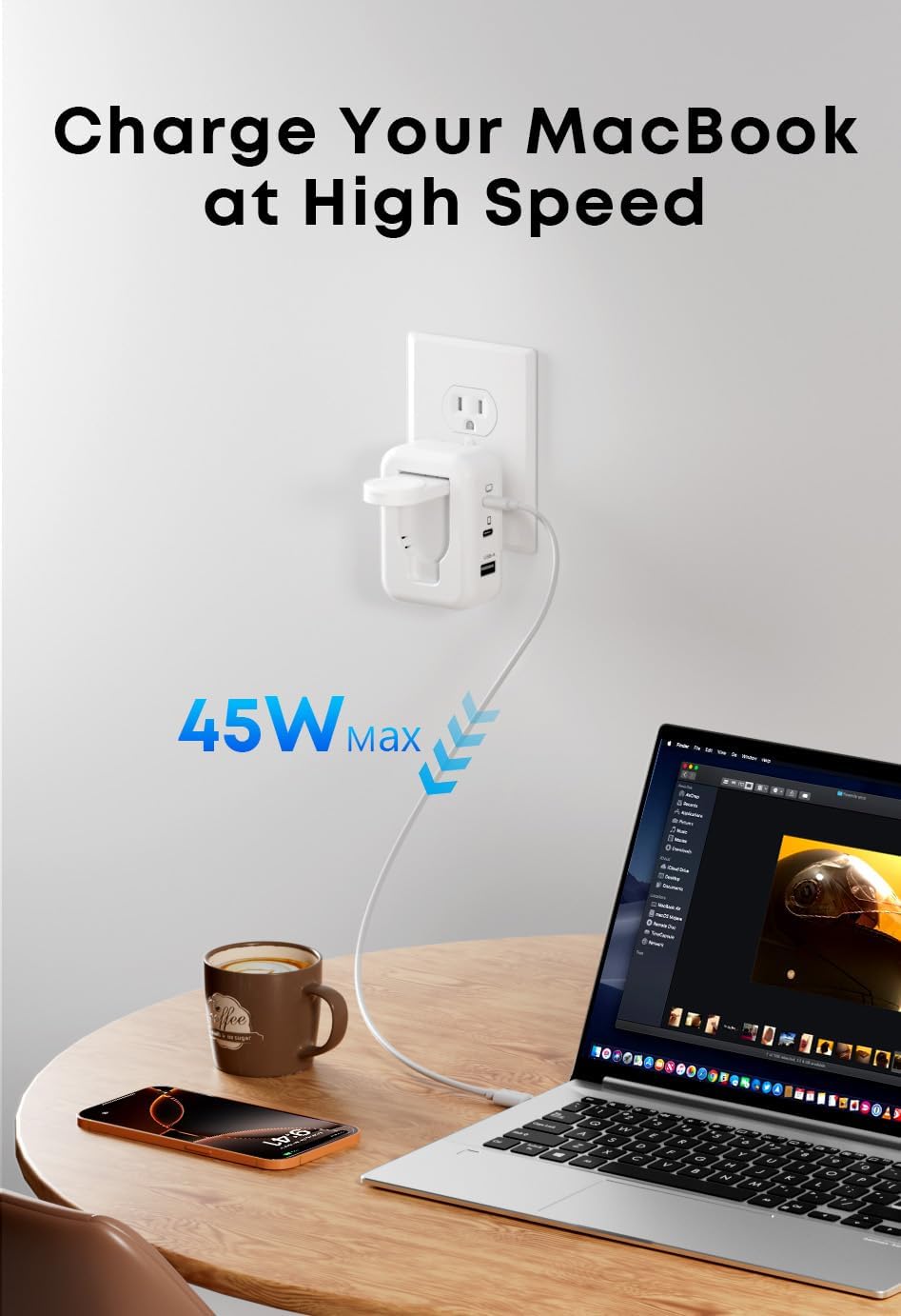 100W 4in1 Charger with Apple Watch Charging, Fast USB C Charger Block Dual Foldable Travel Essentials for iPhone 17/16/15 Series, iPad, MacBook Pro/Air, iWatch