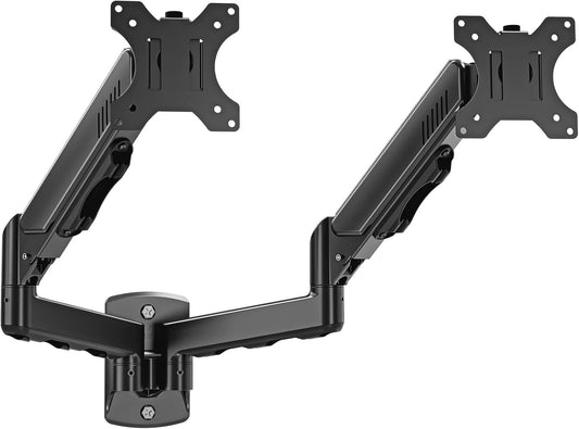 MOUNTUP Dual Monitor Wall Mount for 2 Max 32 Inch Computer Screen, Fully Adjustable Double Monitor Arm, Wall Mounted Monitor Holder Support 4.4-19.8lbs Display, VESA Bracket 75x75, 100x100