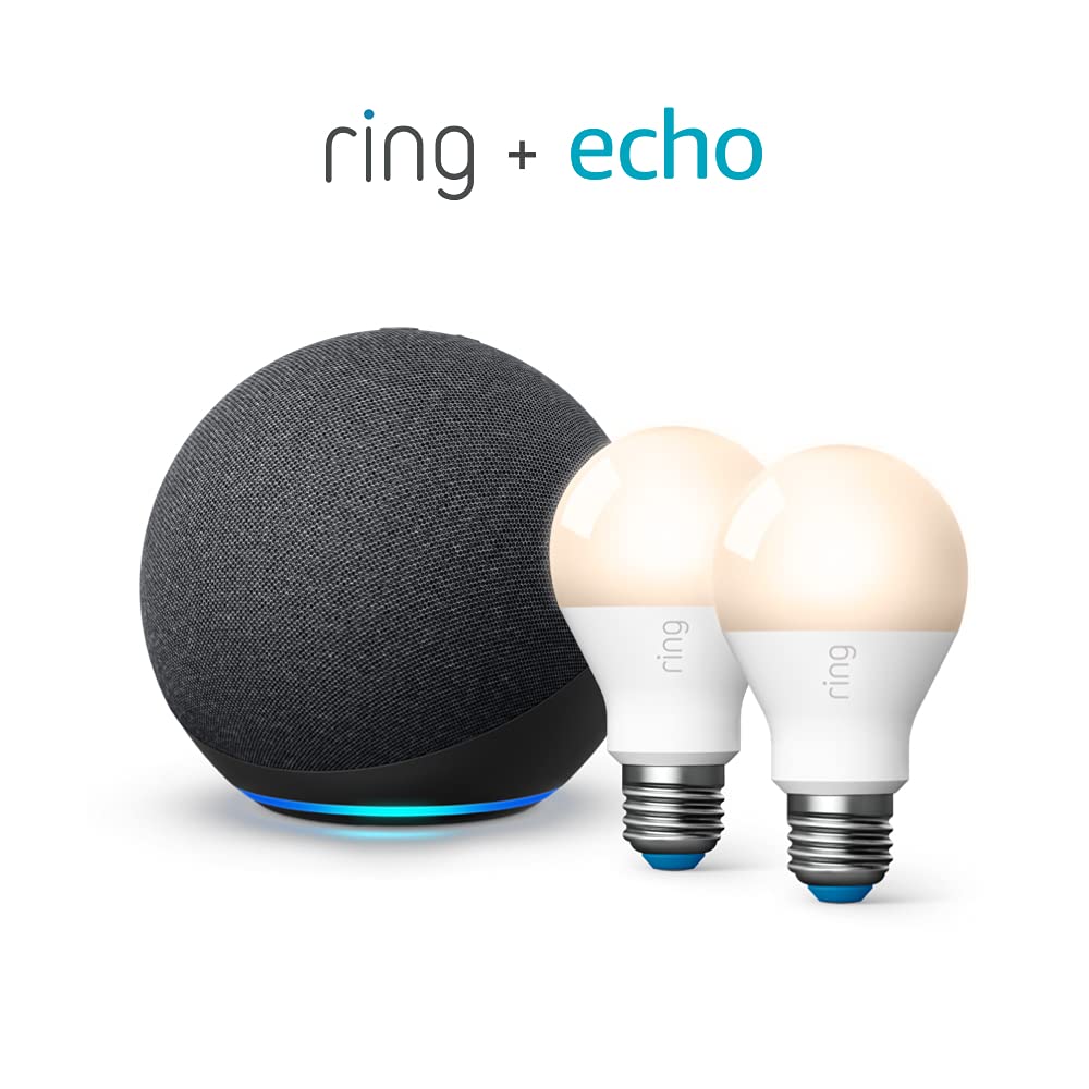 Ring A19 Smart LED Bulb — Energy-efficient with 800 lumens of white light, works with Amazon Sidewalk, White