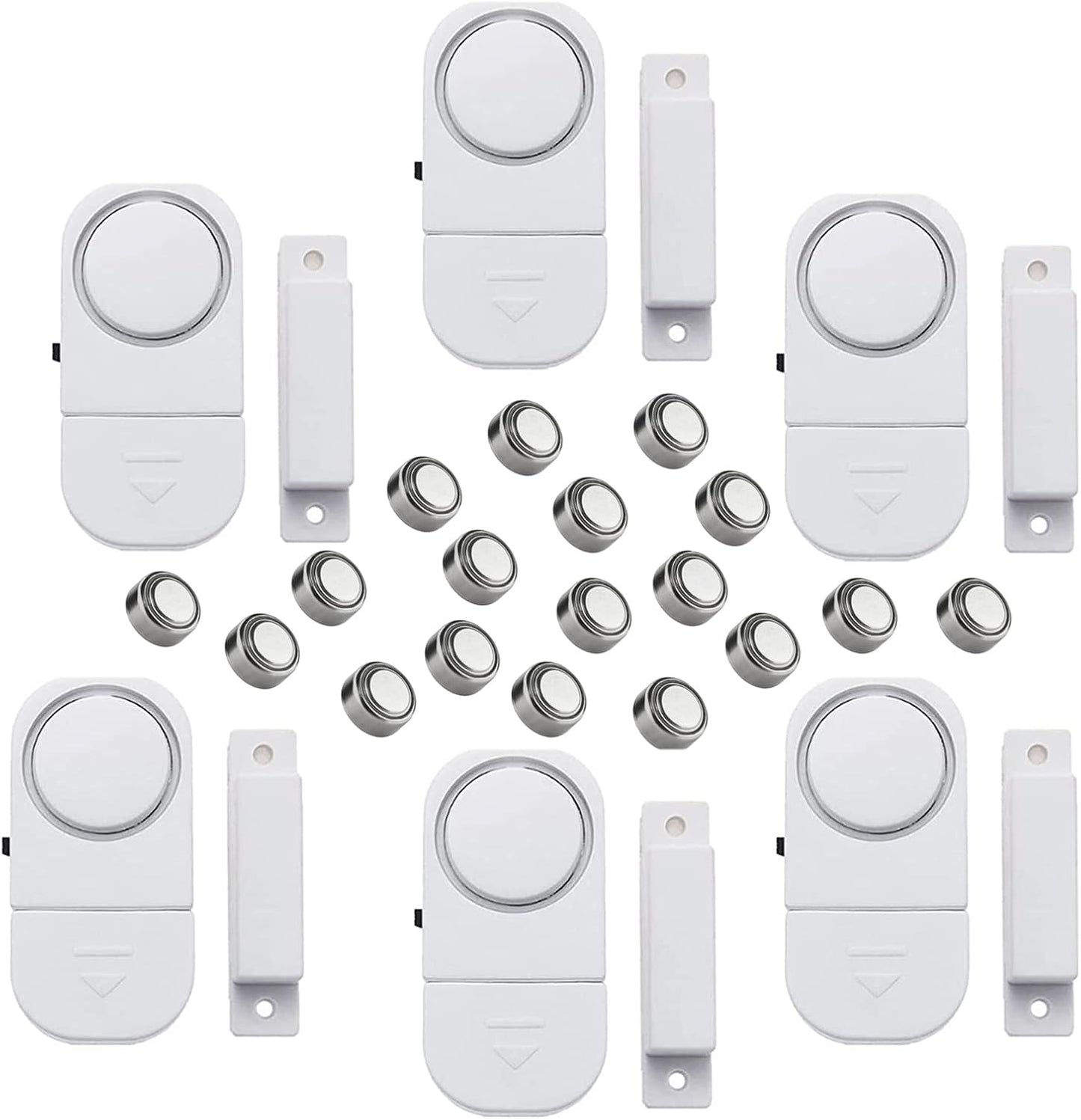 6 Pack Wireless Security Window/Door Alarm, Magnetic Sensor Door Window Burglar Alert Alarm Pool Alarms Super Loud for Home, Garage, Apartment, Dorm, RV and Office(Include Batteries)…
