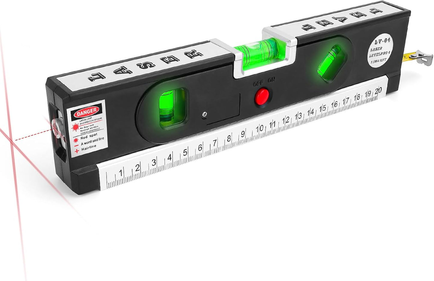 4-in-1 Laser Level 3 LED Modes Light 3 Torpedo with Tripod Magnetic | Multifunctional Torpedo Laser Level,100Ft Alignment Point,30Ft Leveling Line Laser,Hanging Picture Level Tool,Home Renovation