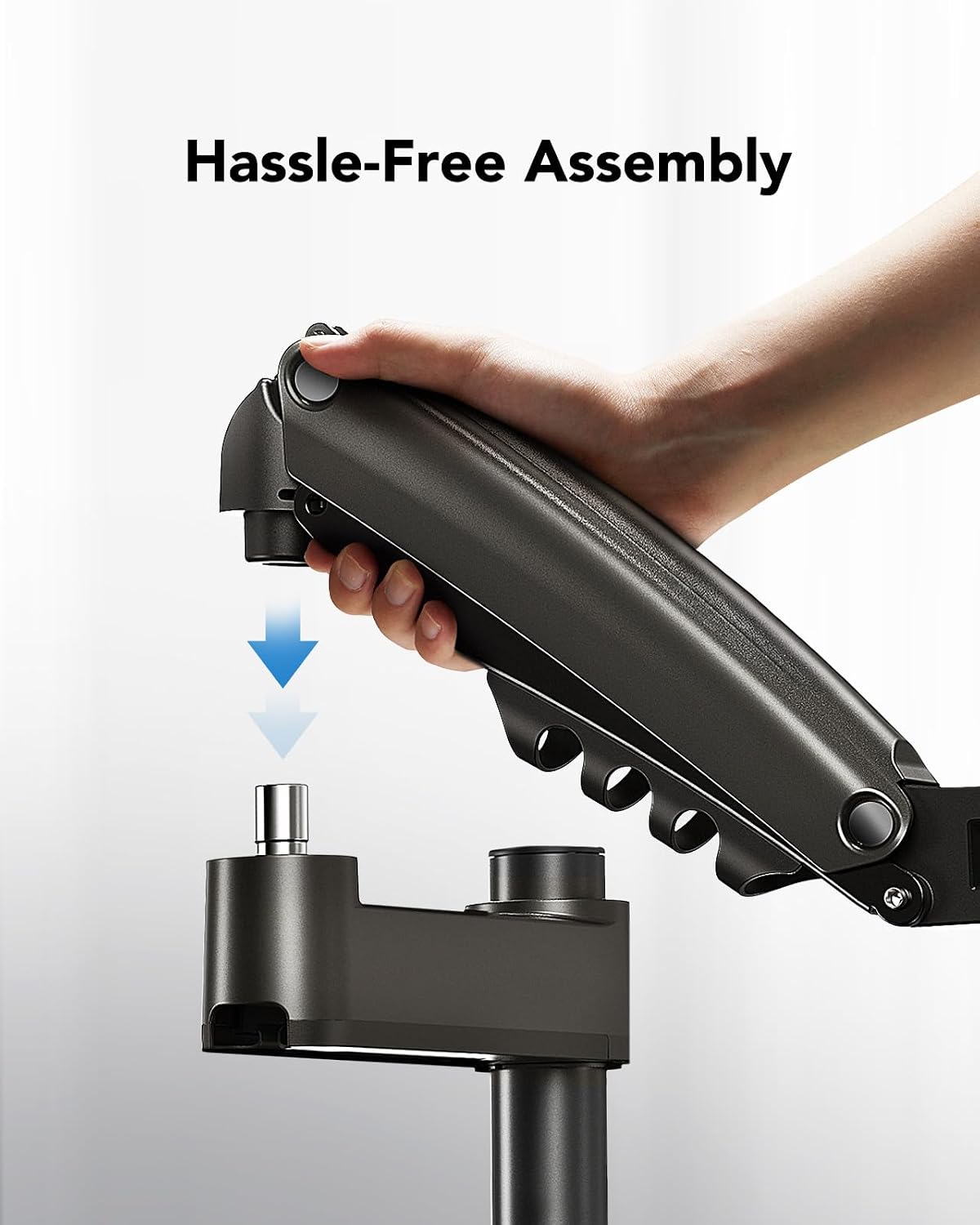 HUANUO Single Monitor Arm, Adjustable Desk Mount for 13-34 inch Screens, Holds 19.8lbs, 22.44 inch Max Height, Full Motion Swivel Gaming Monitor Stand with VESA 75x75mm and 100x100mm Compatibility