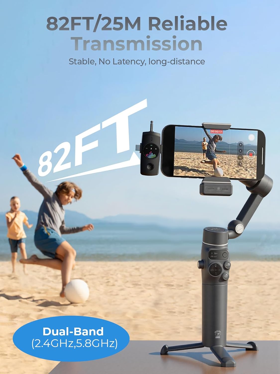 3-in-1 Wireless Lavalier Microphone: Mini Microphone 20H Battery, 80ft Range, DSP Noise Cancel - Plug & Play for iPhone Android, Live Streaming, Content Creators Programmes