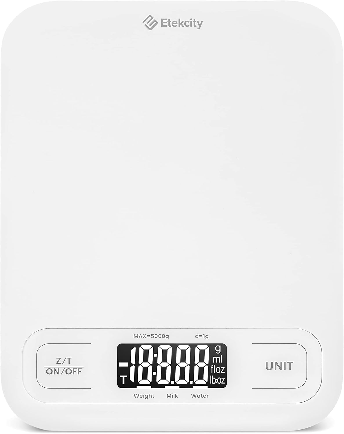 Etekcity Food Kitchen Scale, Digital Grams and Ounces, Large | Tare function, ideal for baking, weight loss, keto, meal prep, packages, liquids and jewelry, White
