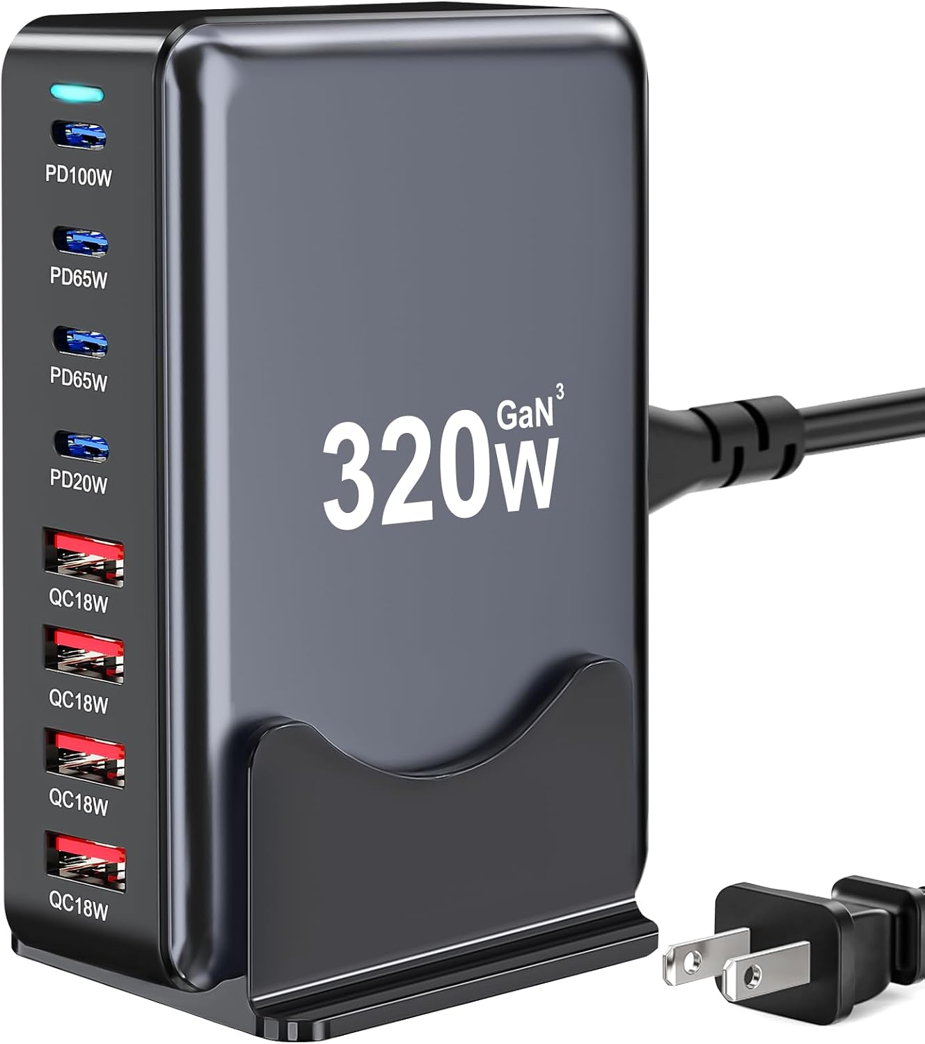 500W USB C Charger Block, Multi-port Fast USB Charging Station Dual PD 100W GaN Ⅲ Charging Station For Multiple Devices, Laptop Charger Adapter Compatible with MacBook, DELL, iPad, iPhone, Samsung etc