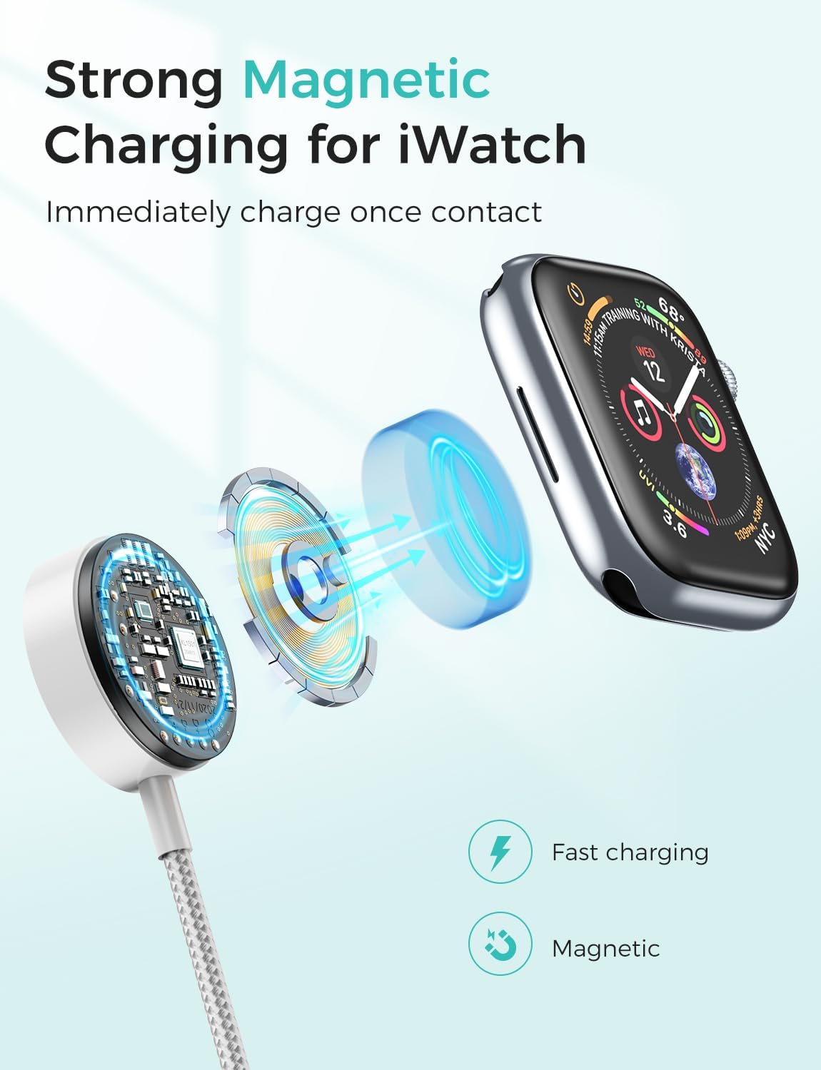 Cruise Essentials 2026,Travel Essentials,4 in 1 for Apple Watch Charger/iPhone Charger/Multi Charging Cable Camping Vacation,USB C/L/Micro Portable Charger for iWatch 11-1/iPhone 17-12,Car-4FT
