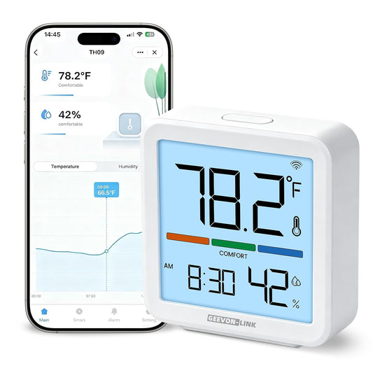 Indoor WiFi Thermometer Hygrometer with App Email Notification