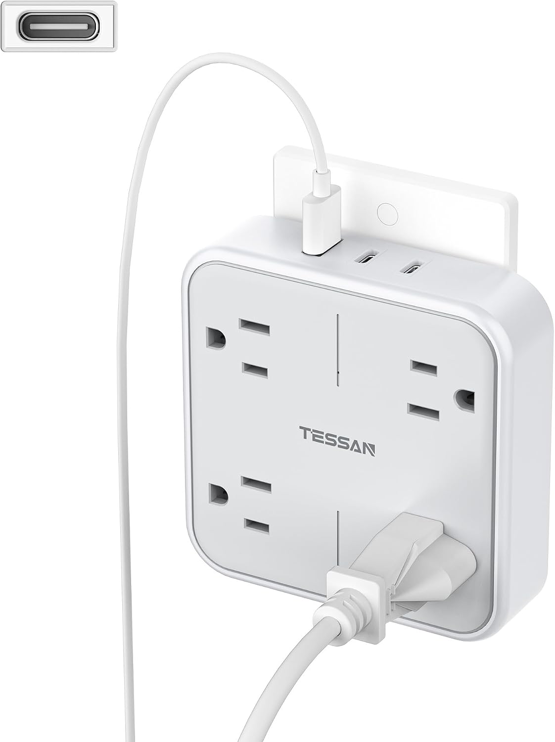 TESSAN Multi Plug Outlet Extender 4 Outlet Splitter