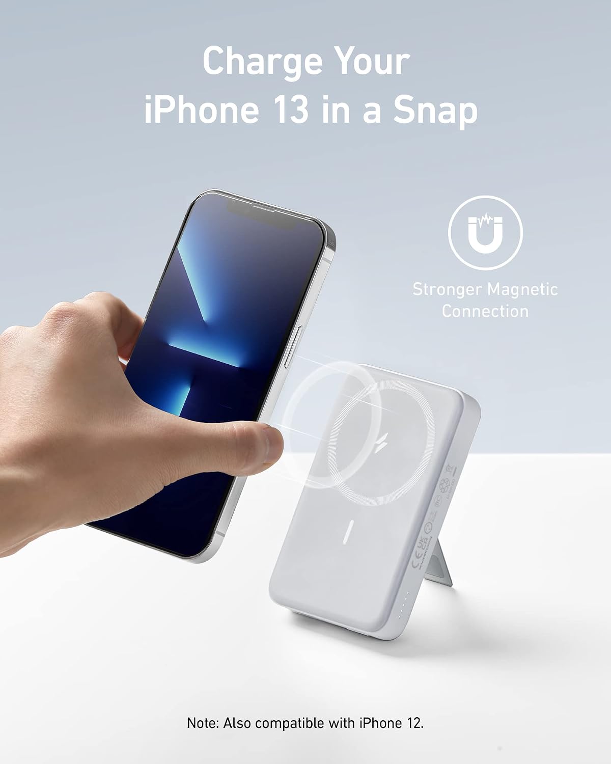 Anker 633 Magnetic Power Bank with Stand, 10,000mAh Portable Charger | Foldable Wireless Charger with 20W USB-C Power Delivery, MagSafe-Compatible for iPhone 16 / 15 / 14 / 13 / 12 Series