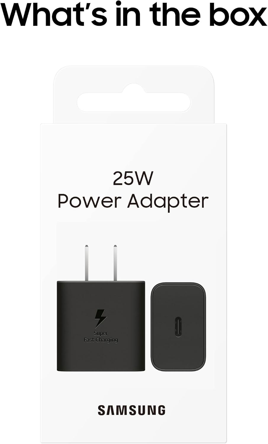 Samsung 25W Wall Charger Power Adapter, Cable Not Included, Super Fast Charging, Compact Design, Energy Efficient, Compatible with Galaxy and USB Type C Devices, Black