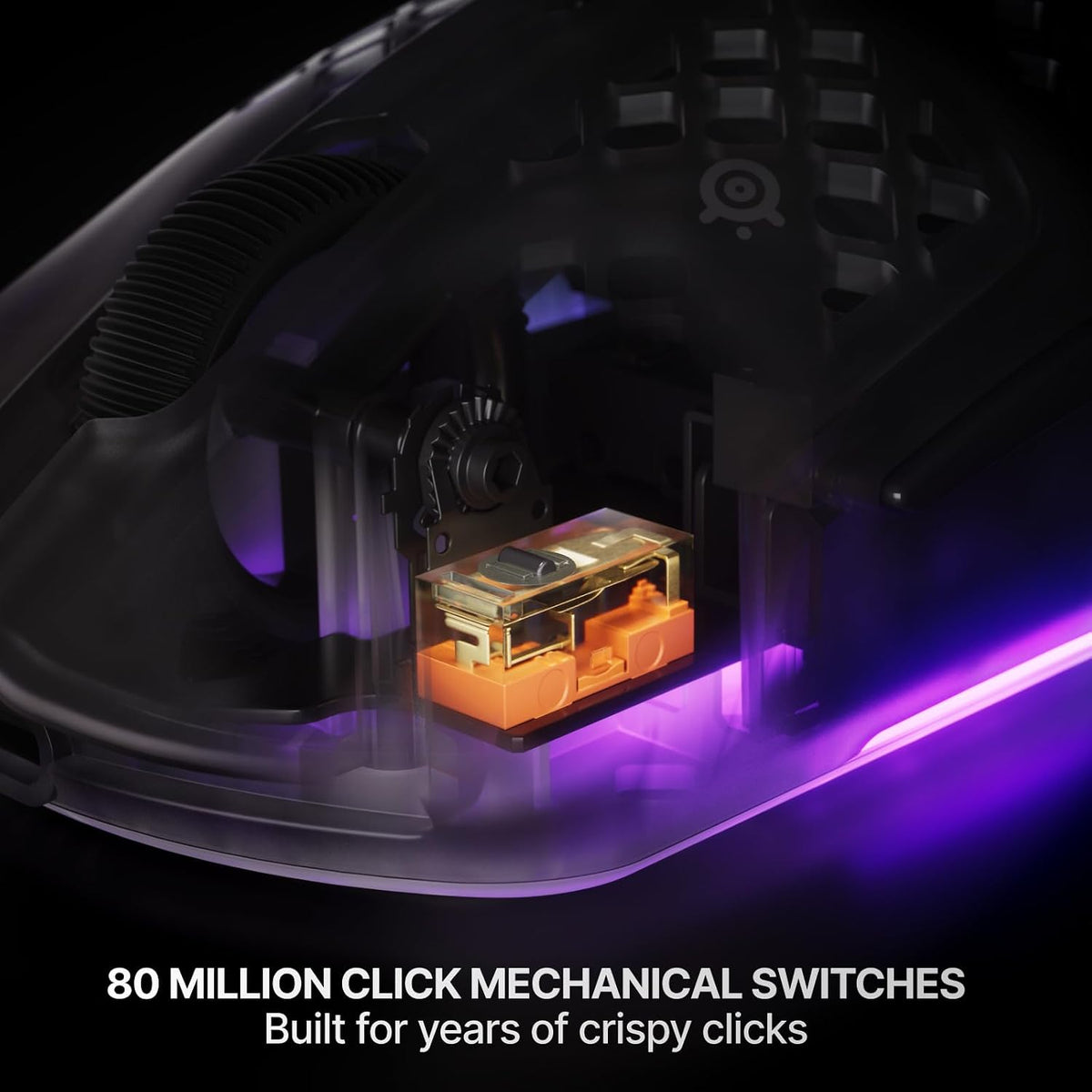 SteelSeries Aerox 3 Wireless Gen 2 - Super-Light 68g Gaming Mouse, 4K Polling, 26K DPI Optical Sensor, 200 Hour Battery, IP54 Water Resistant, 80m Click Durability, RGB, 100% PTFE Feet - Ghost