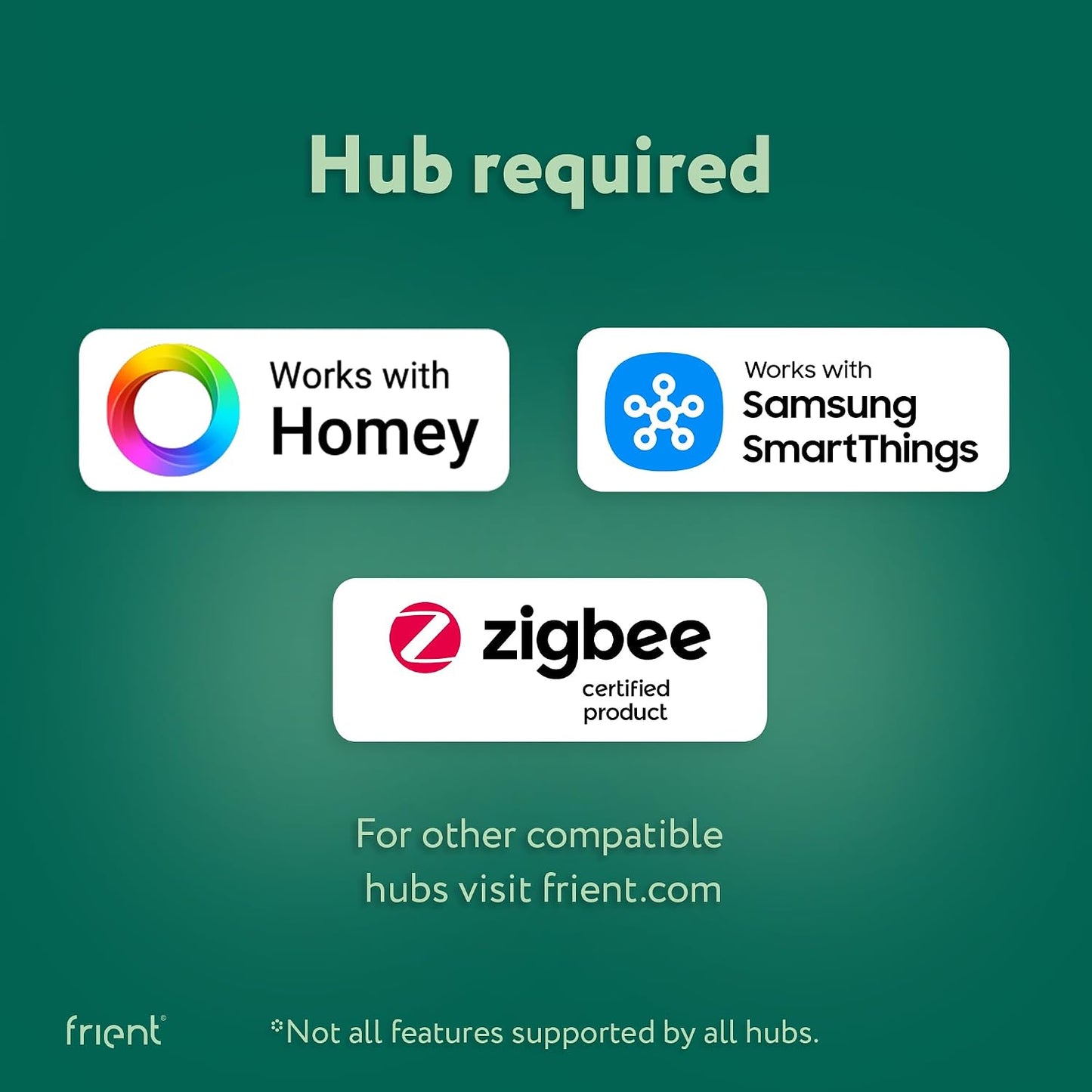 Frient Vibration Sensor | Vibration Detection | Tilt Sensor | 15 Preset Sensitivity Levels | Temperature Sensor | Zigbee | Compatible with Homey and SmartThings